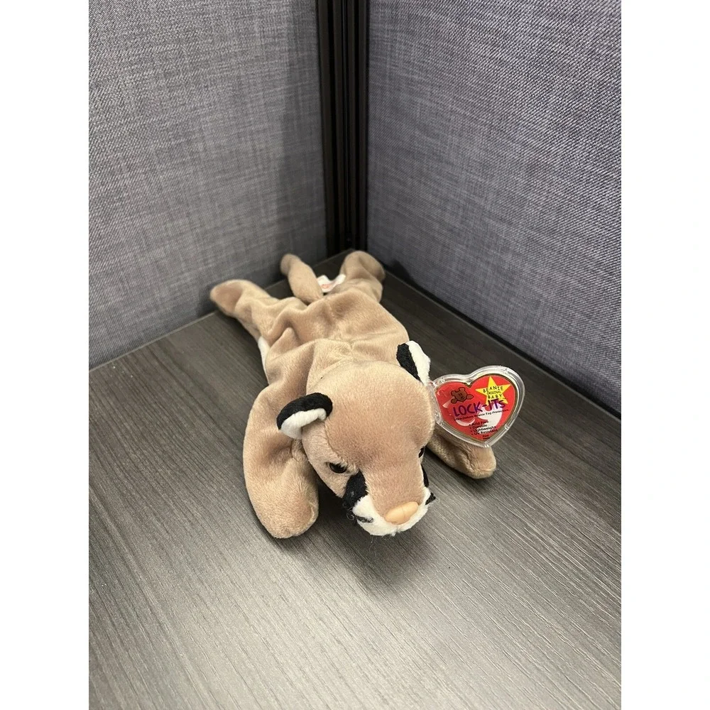 Vintage TY Beanie Baby 1998 CANYON‎ The Cougar Orig Tag Protector Free Shipping